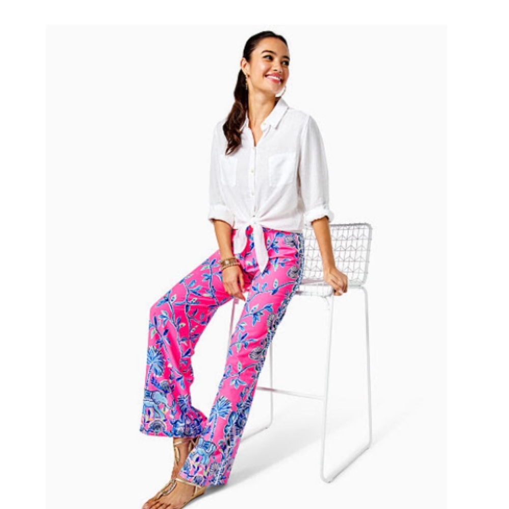 Bal Harbour Palazzo Pant 33 inch, Women's size Large - EUC Lilly Pulitzer